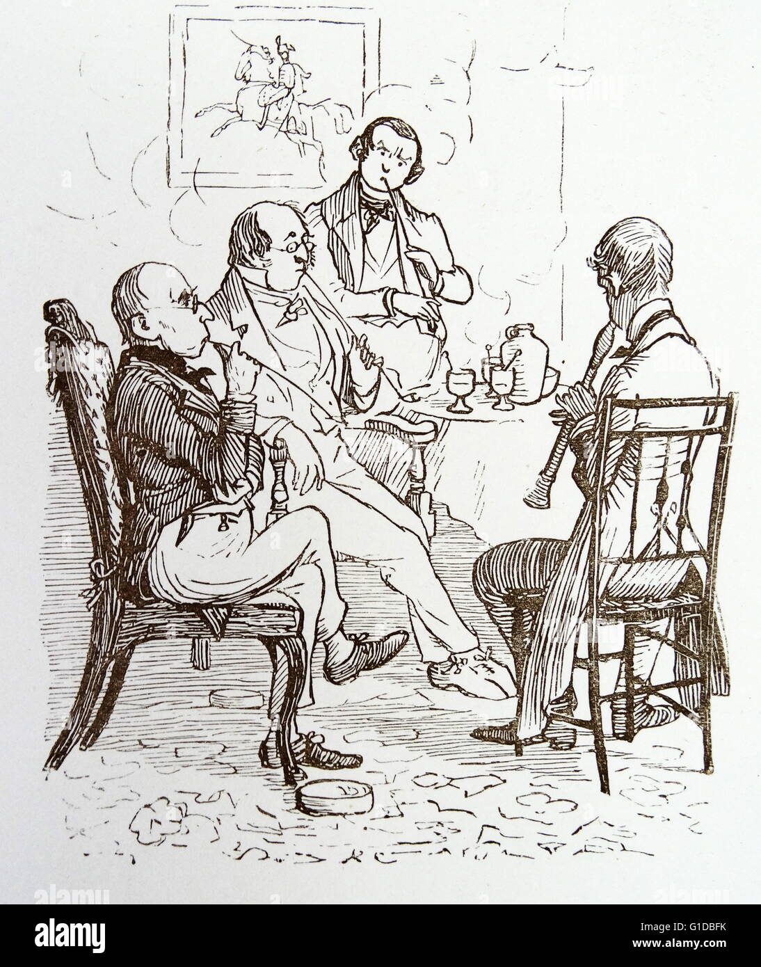 Graphique par Randolph Caldecott (1846-1886) un artiste et illustrateur britannique. En date du 19e siècle Banque D'Images