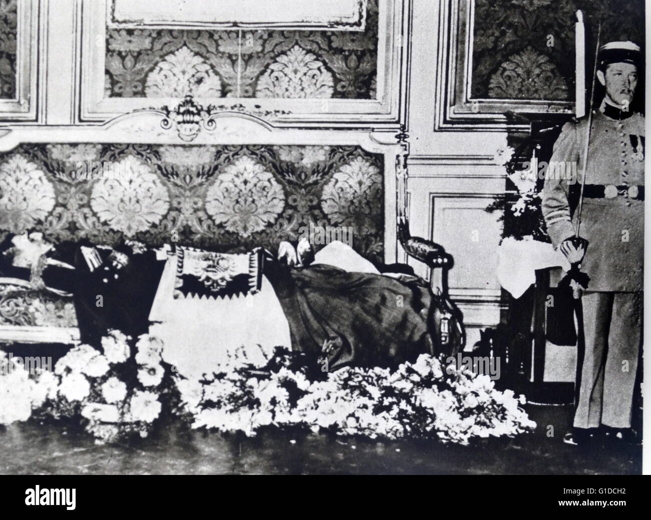 Assassinat du roi Alexandre I (1888 - 1934) de la Serbie (Yougoslavie) à Marseille, France 1934 Banque D'Images
