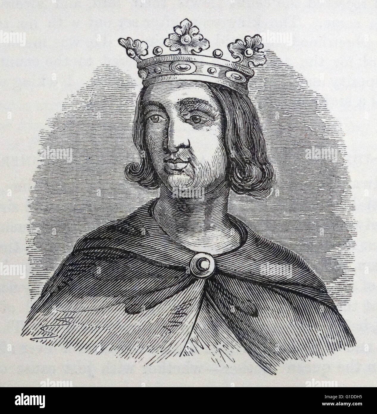Portrait de Philippe VI de France (1293-1350) le premier roi de France de la maison de Valois. En date du 14e siècle Banque D'Images