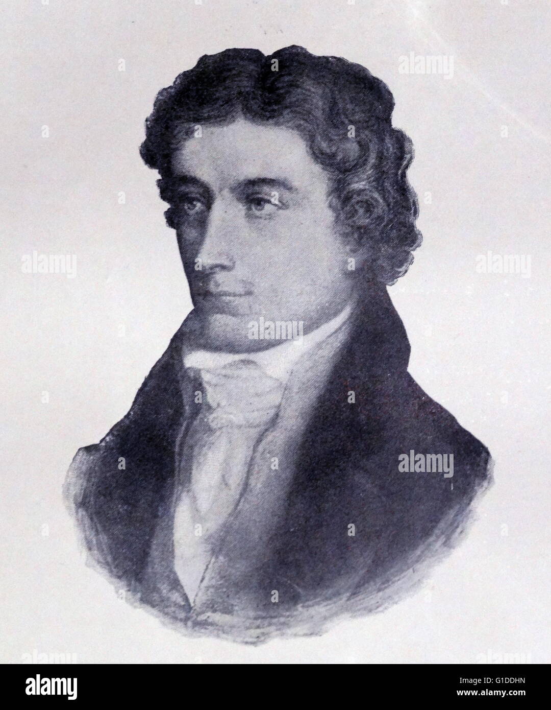 Portrait de John Keats (1795-1821), un poète romantique anglais. En date du 19e siècle Banque D'Images