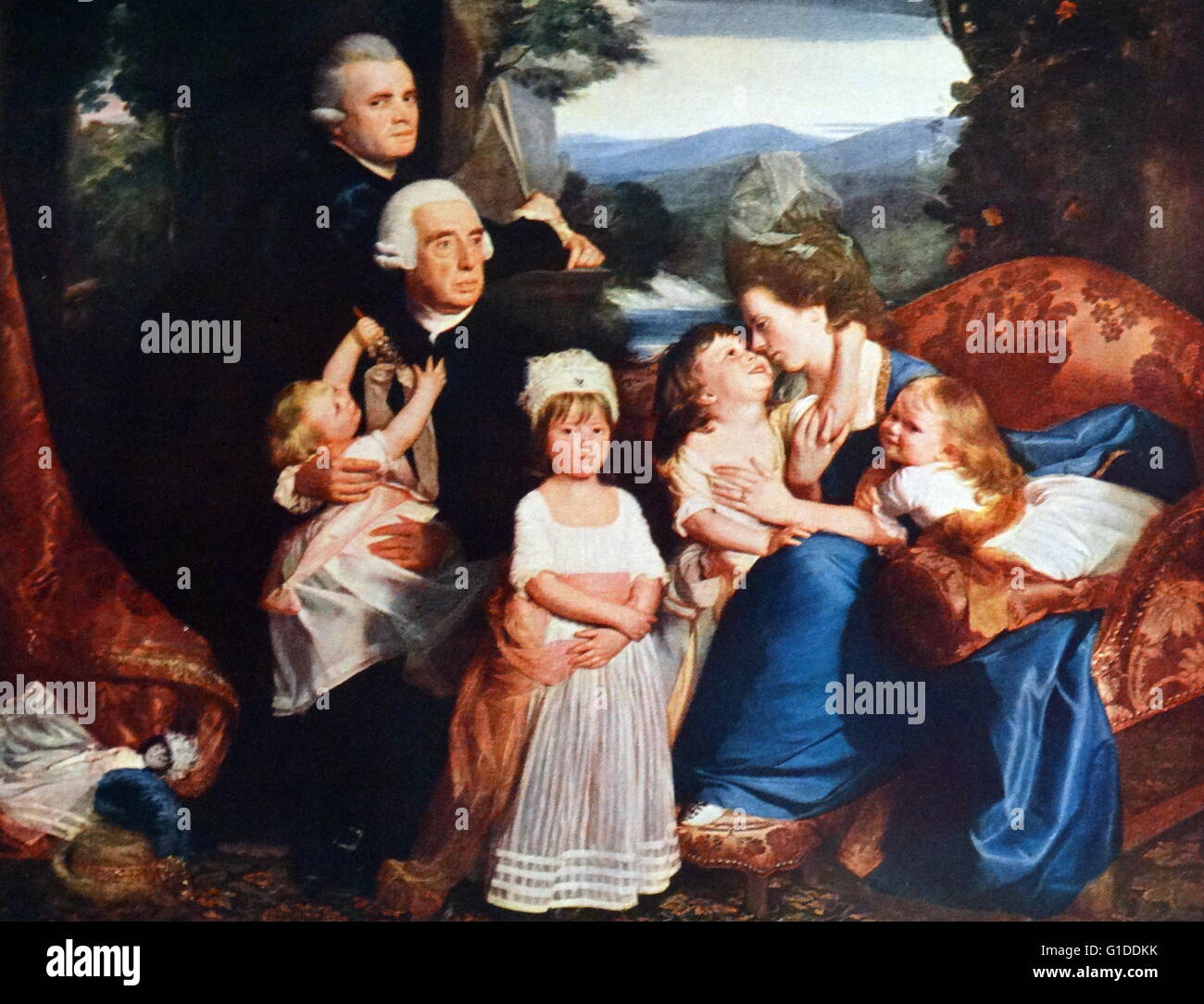 Portrait de la famille Copley par John Singleton Copley (1738-1815), un peintre américain, active dans les deux l'Amérique coloniale et de l'Angleterre. En date du 19e siècle Banque D'Images