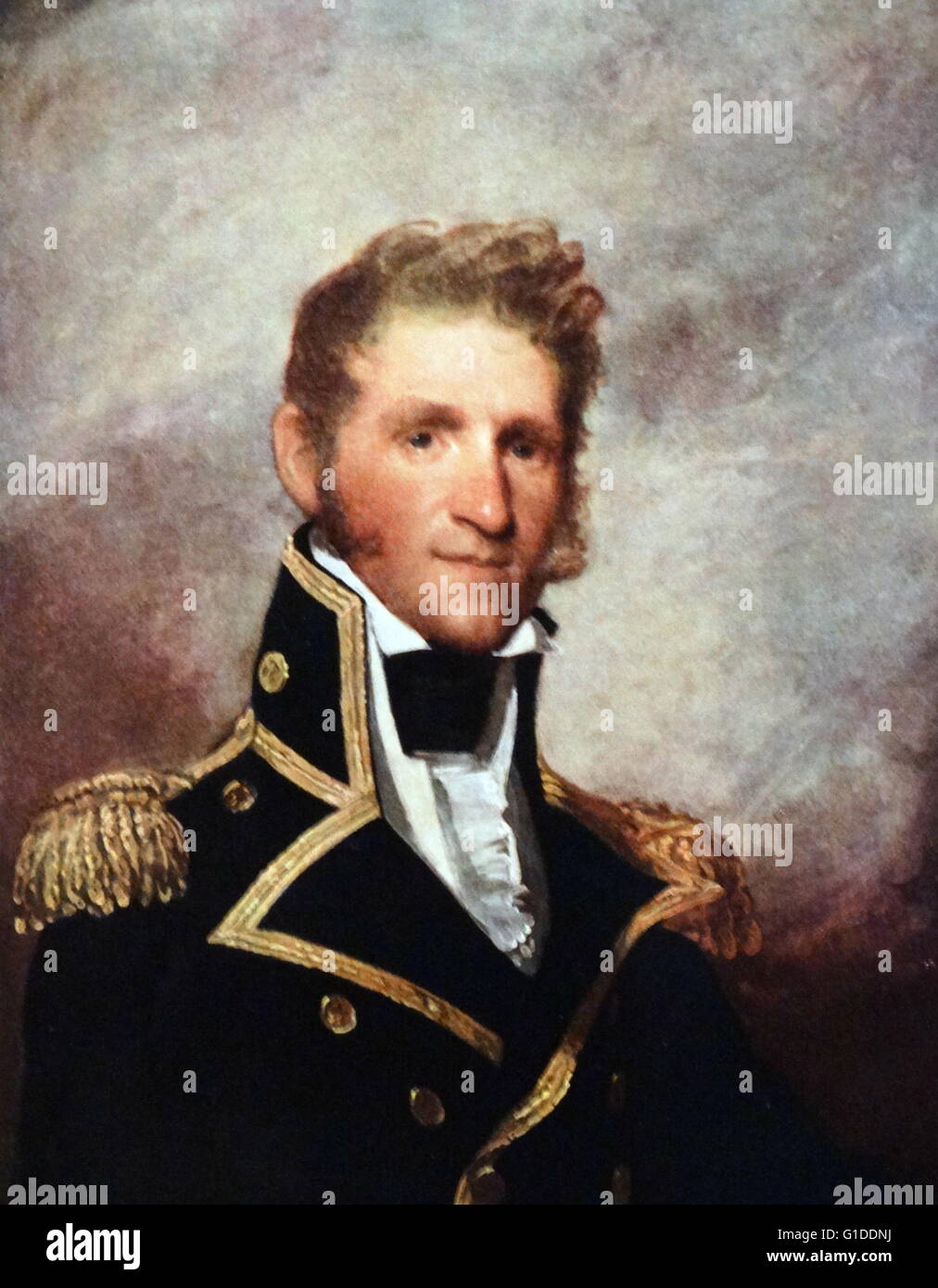 Portrait de Thomas Macdonough (1783-1825) Un officier de la marine américaine par Gilbert Stuart (1755-1828), un peintre américain. En date du 19e siècle Banque D'Images