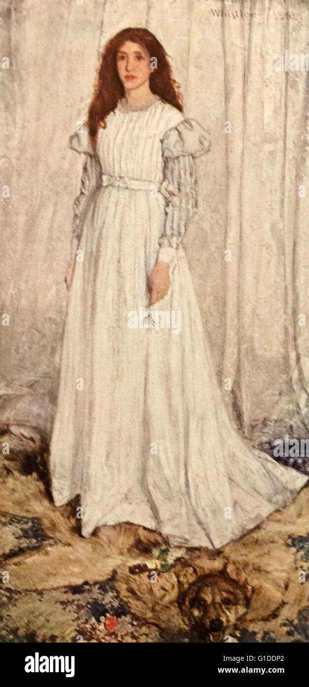 La peinture intitulée "White Girl' par James Abbott McNeill Whistler (1834-1903) un artiste britannique, actif au cours de l'âge d'or de l'américain. En date du 19e siècle Banque D'Images