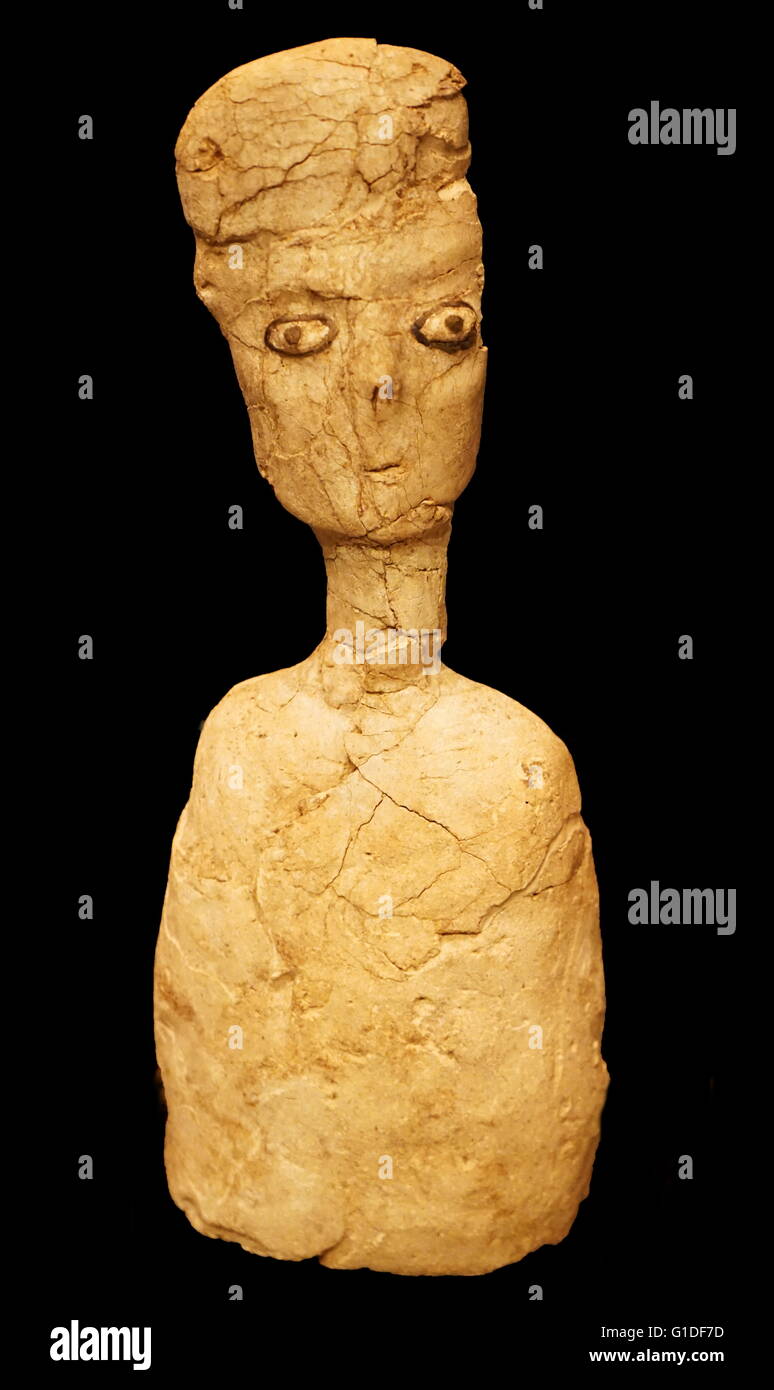Statue en plâtre chaux de 'Ain Ghazal, en Jordanie. En date du 7200 av. Banque D'Images