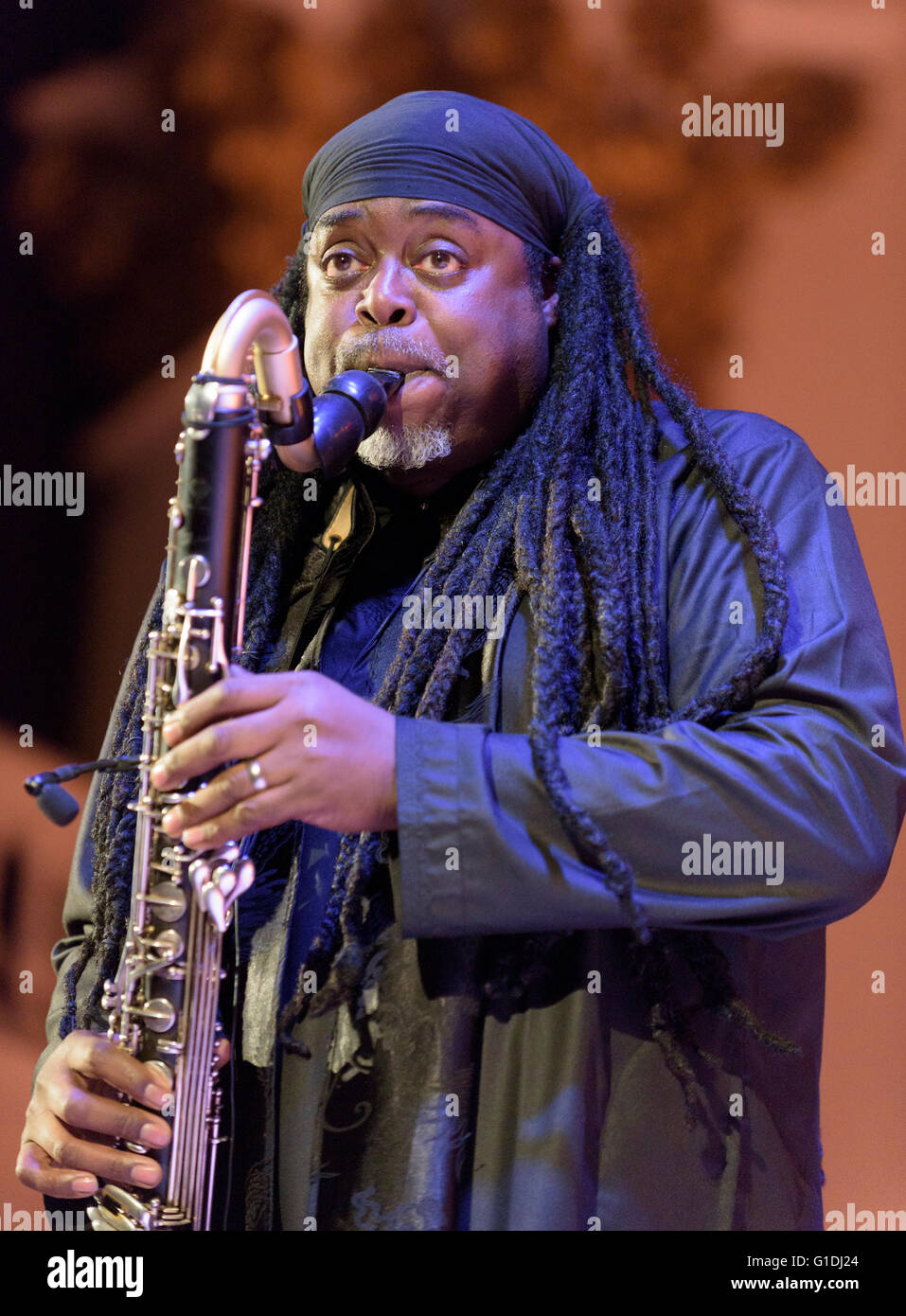 Courtney Pine à la Cheltenham Jazz Festival 2016 Banque D'Images