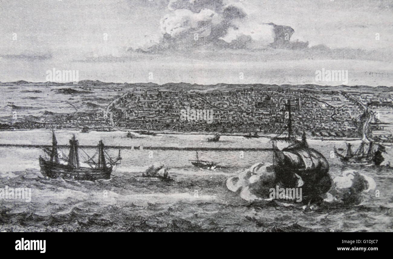 Ville de Bantam dans Java. Administré par la Dutch East India Company en Asie du Sud-Est (Indonésie), en 1750 Banque D'Images