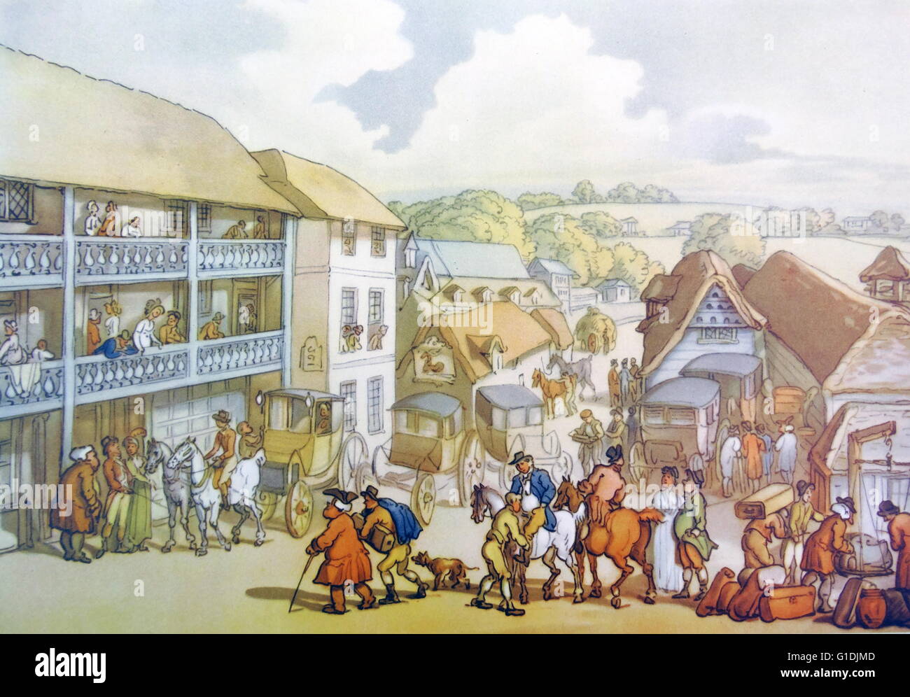 White Hart Inn, Windsor par Thomas ROWLANDSON. Banque D'Images