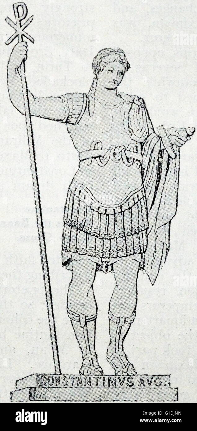 Illustration de l'empereur romain Constantin le Grand (272-337) également connu sous le nom de Constantin I ou Saint Constantine et Saint Constantin le Grand, égal-à-le-Apôtres. Banque D'Images