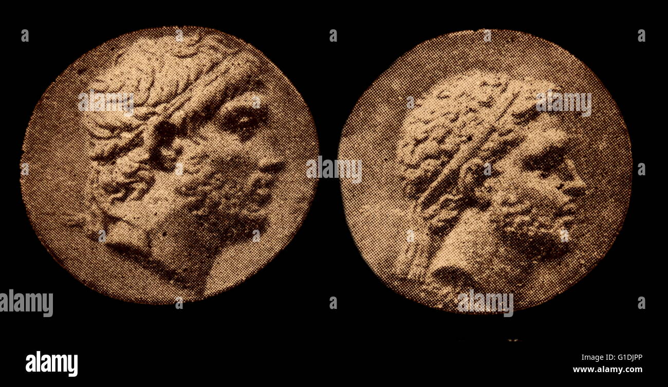 Gravures représentant le roi Philippe V et Persée, roi de Macédoine Banque D'Images