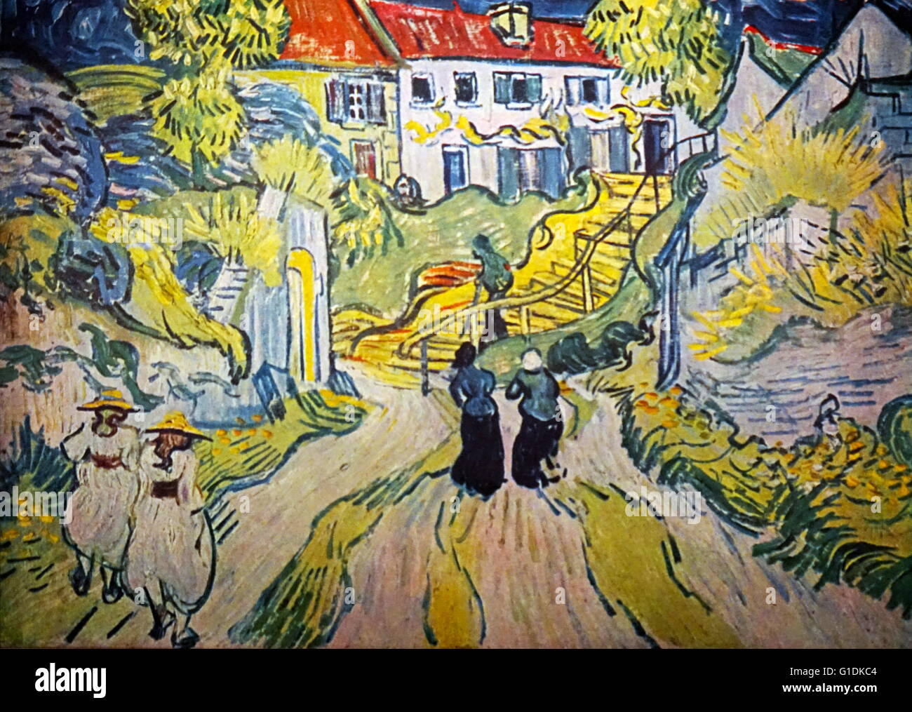 Vincent van Gogh (1853-1890) peintre post-impressionniste. Escalier à Auvers, juillet 1890, huile sur toile Banque D'Images