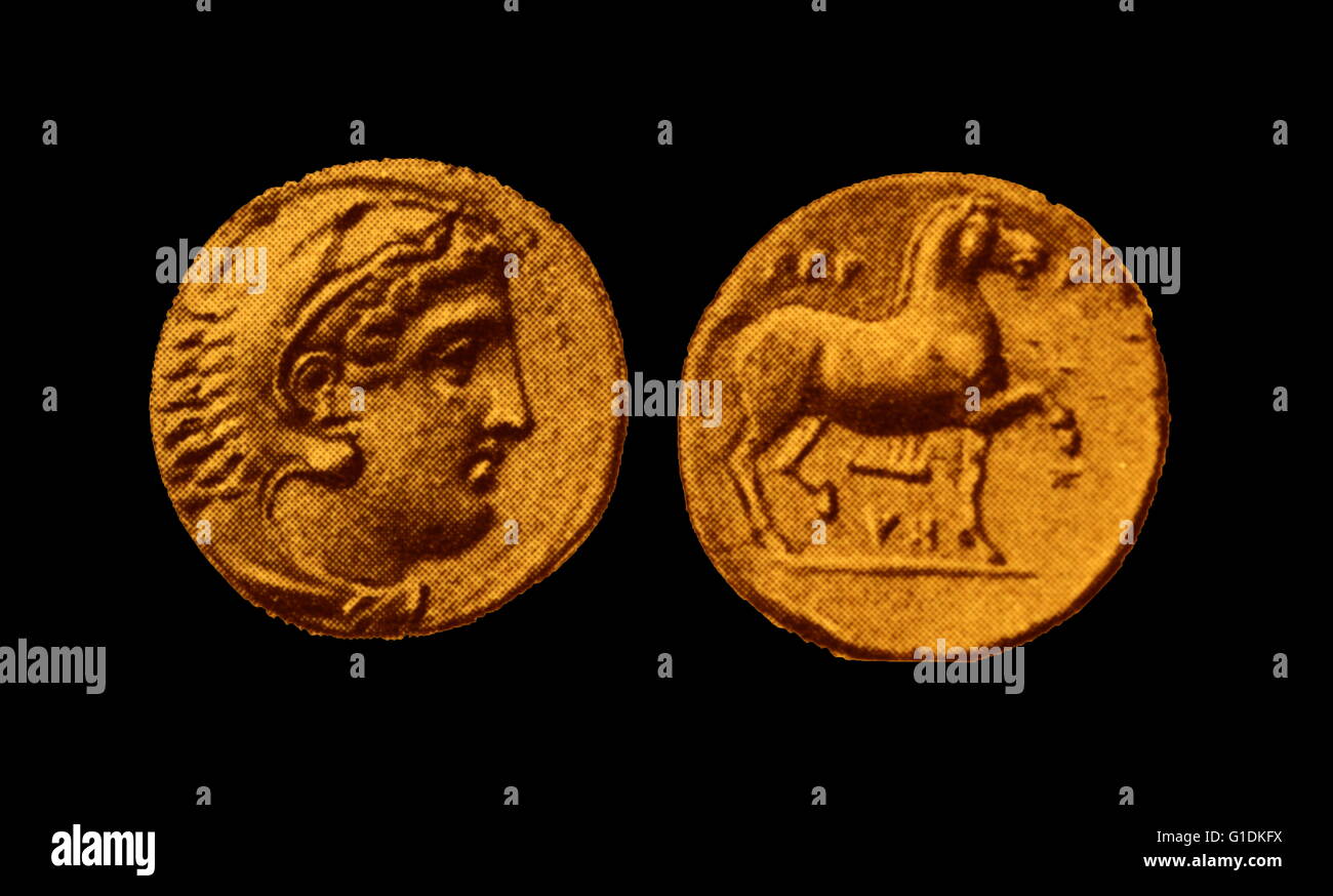 Coin de Perdiccas III, roi de l'ancien royaume de Macédoine grecque Banque D'Images