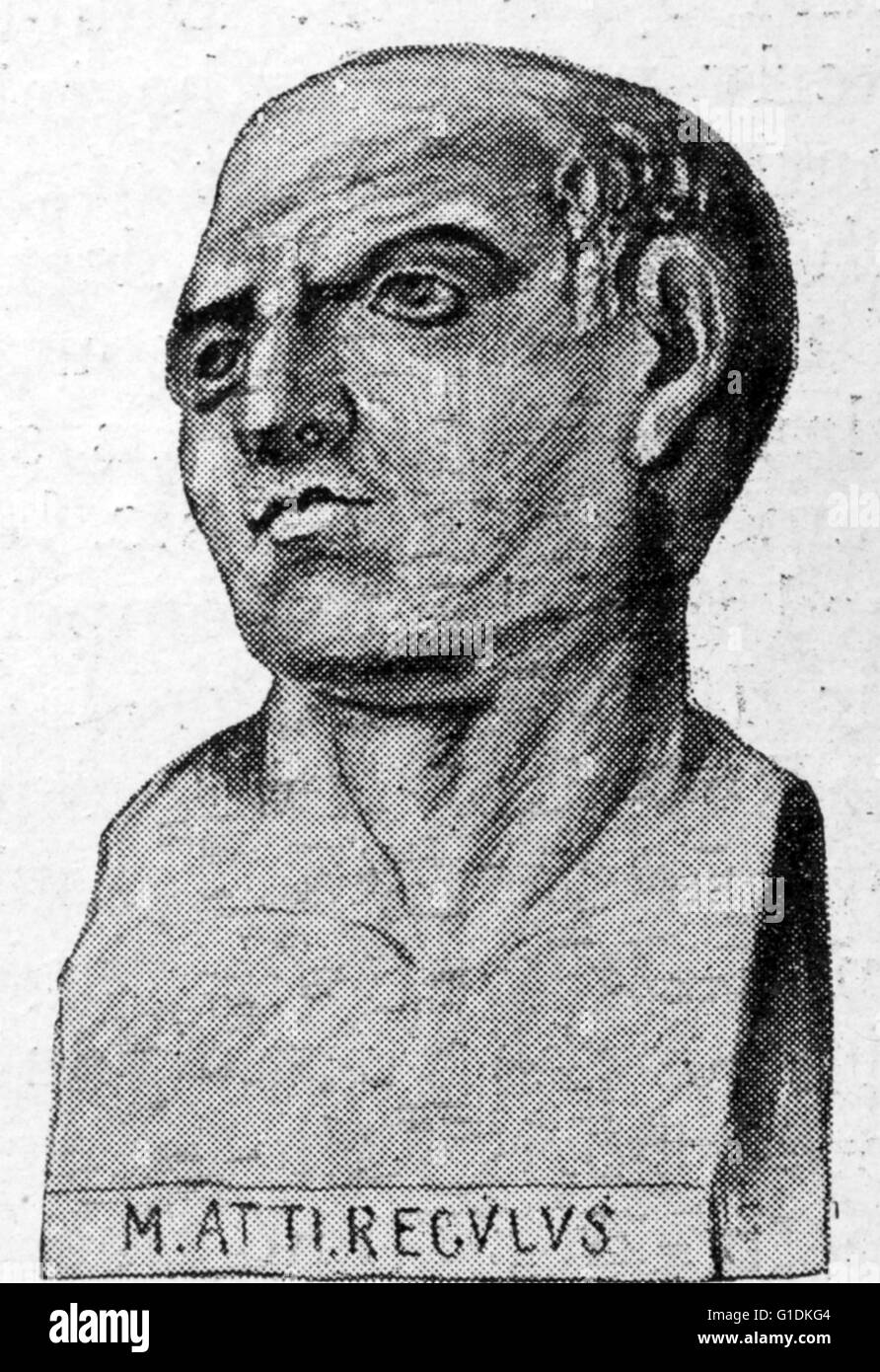 Buste de Marcus Atilius Regulus un homme d'État romain qui était un général et consul de la République Romaine Banque D'Images
