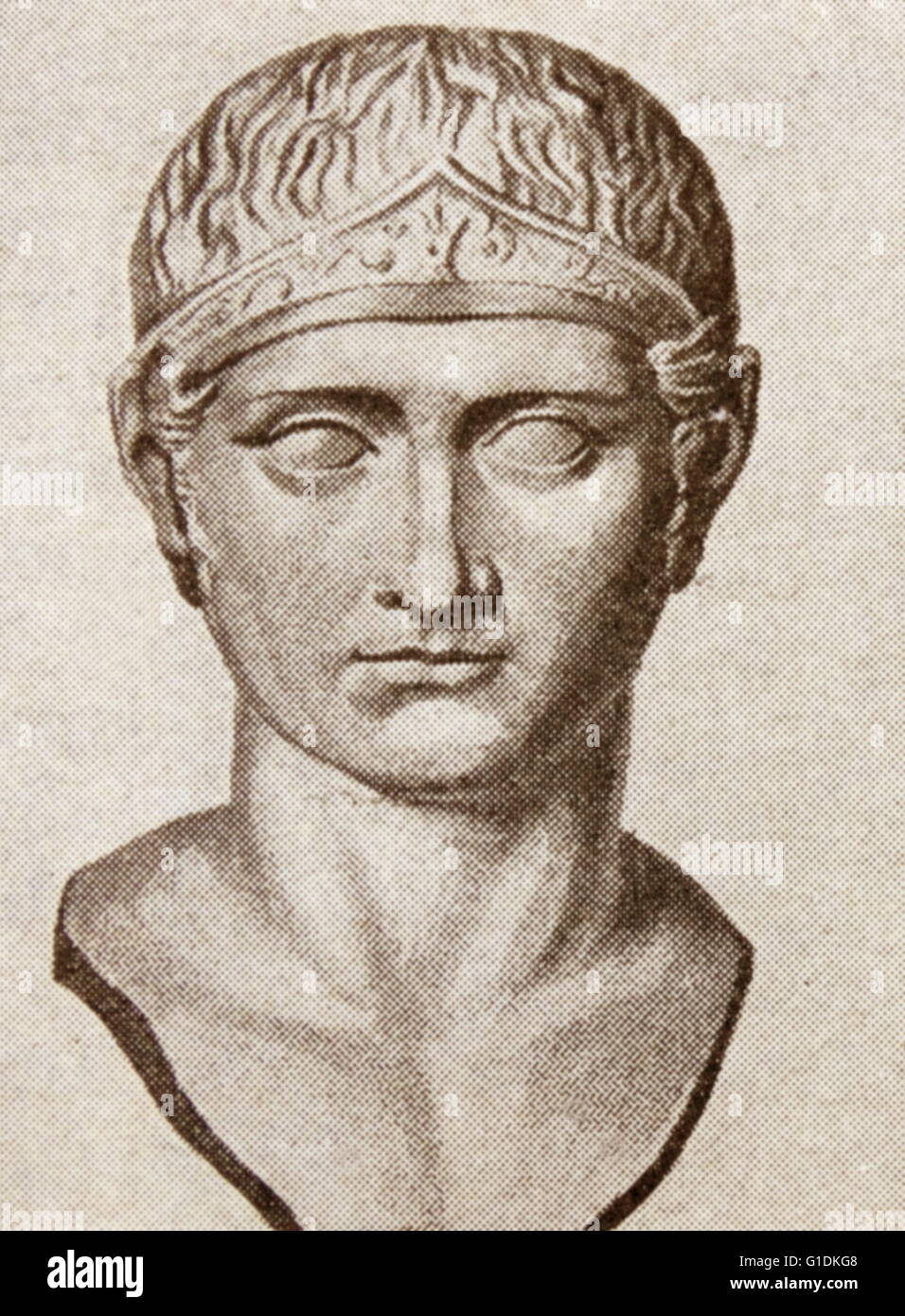 Buste de Nero Claudius Drusus (39-9) de la C.-B. et homme politique romain commandant militaire. Banque D'Images