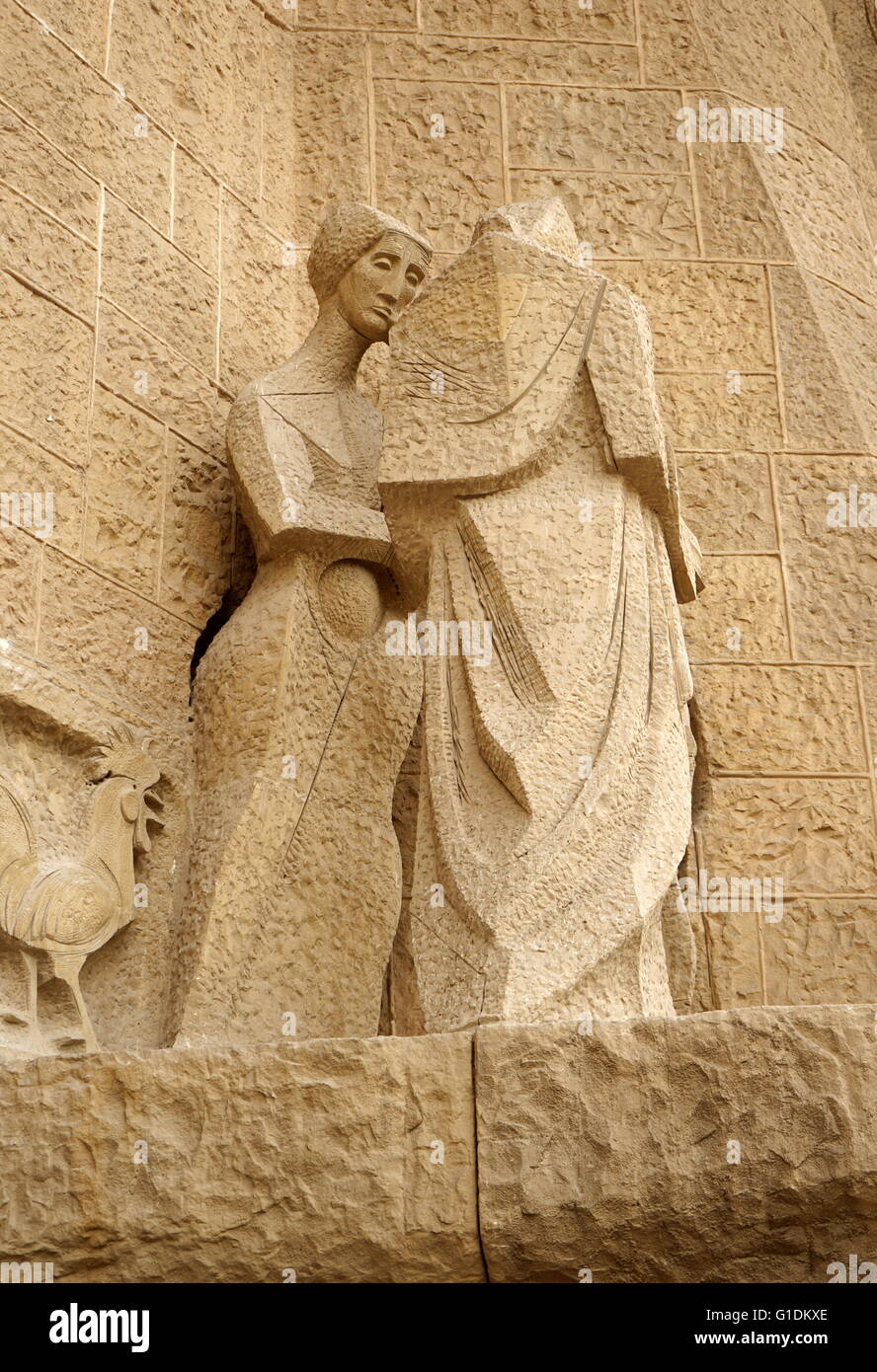 Détails de l'extérieur de la Temple Expiatori Basílica je de la Sagrada Família, une église catholique romaine de Barcelone, conçu par l'architecte espagnol Antoni Gaudí (1852-1926). En date du 21e siècle Banque D'Images