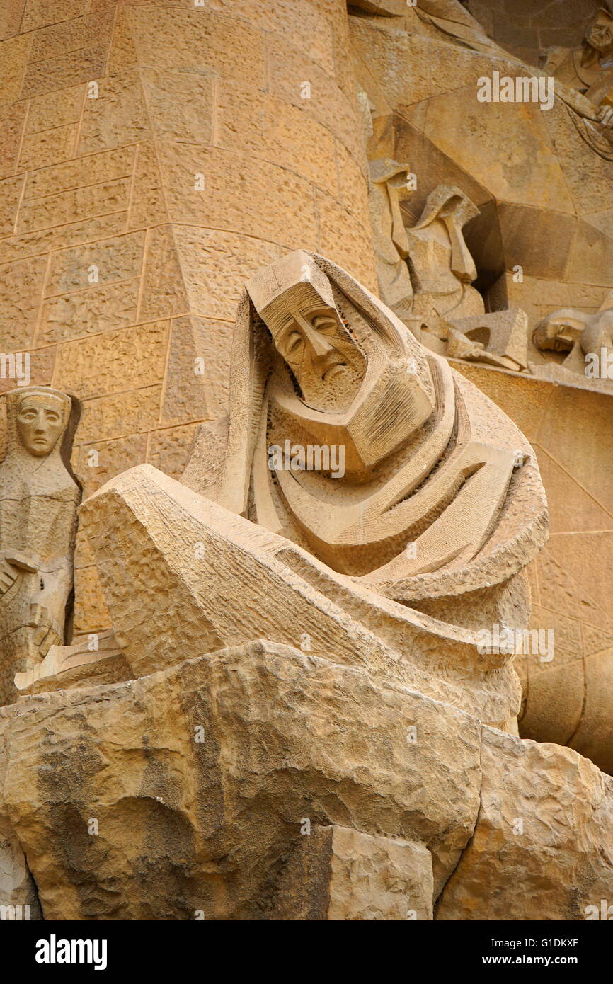 Détails de l'extérieur de la Temple Expiatori Basílica je de la Sagrada Família, une église catholique romaine de Barcelone, conçu par l'architecte espagnol Antoni Gaudí (1852-1926). En date du 21e siècle Banque D'Images
