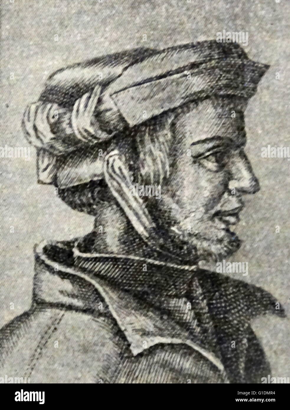 Portrait de Vincent Grégoire (1486-1535) un Polymathe allemand, médecin, juriste, soldat, théologien et écrivain occulte. En date du 15e siècle Banque D'Images