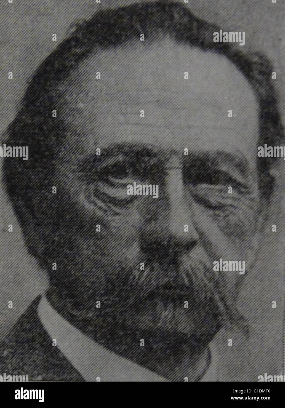 Portrait de Friedrich Karl Benz (1844-1929) un moteur allemand concepteur et ingénieur, généralement considéré comme l'inventeur de la première automobile propulsée par un moteur à combustion interne. En date du 20e siècle Banque D'Images