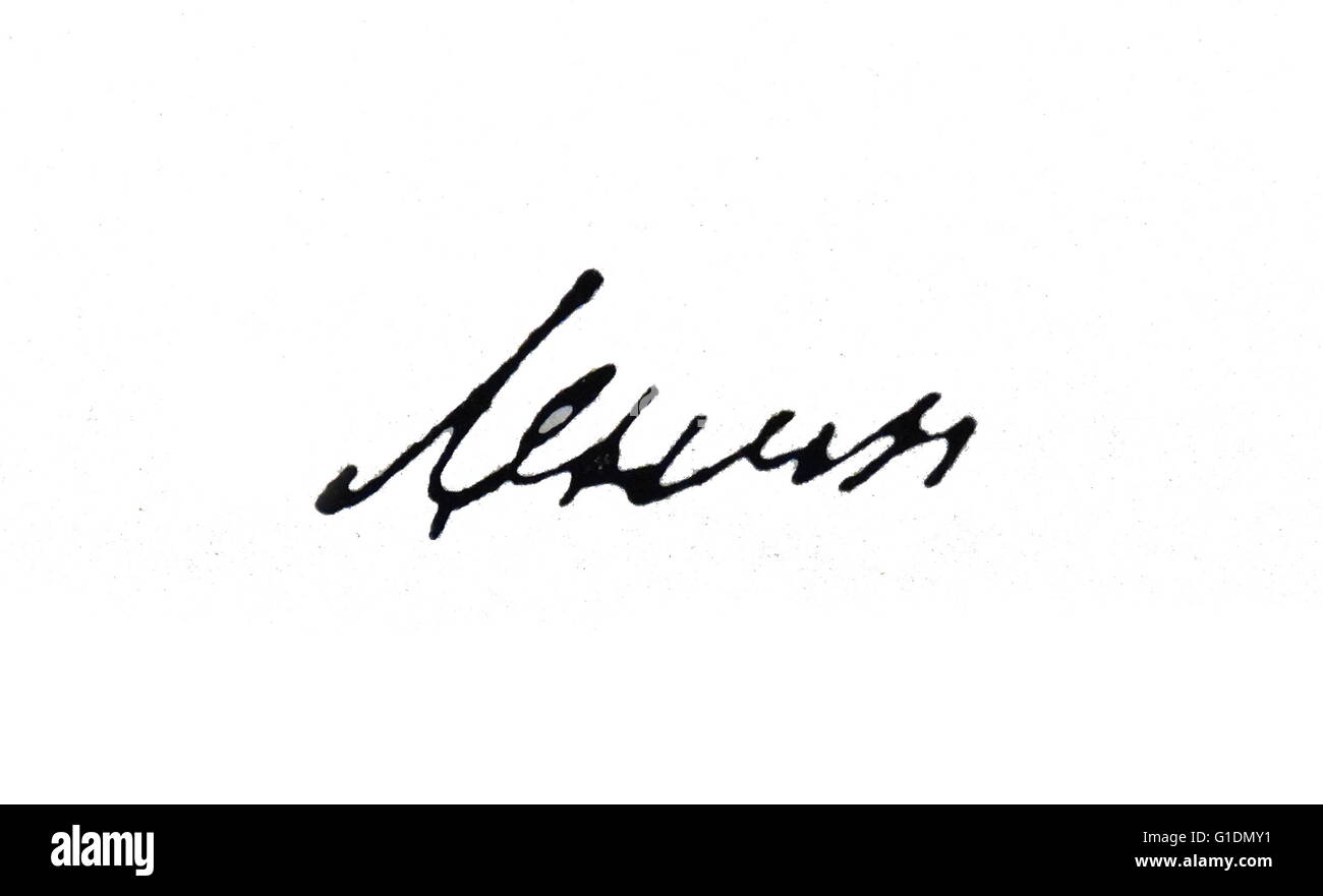 La signature de Vladimir Lénine (1870-1924) un parti communiste russe, homme politique, révolutionnaire et théoricien de la politique. En date du 20e siècle Banque D'Images