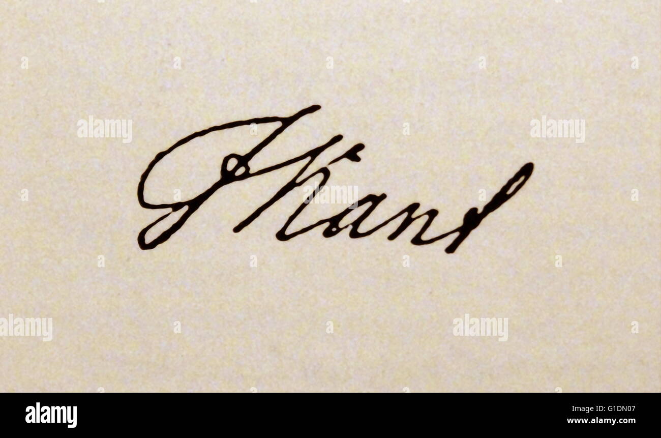 Copie de la signature d'Emmanuel Kant. Emmanuel Kant (1724-1804), un philosophe allemand. En date du 18e siècle Banque D'Images