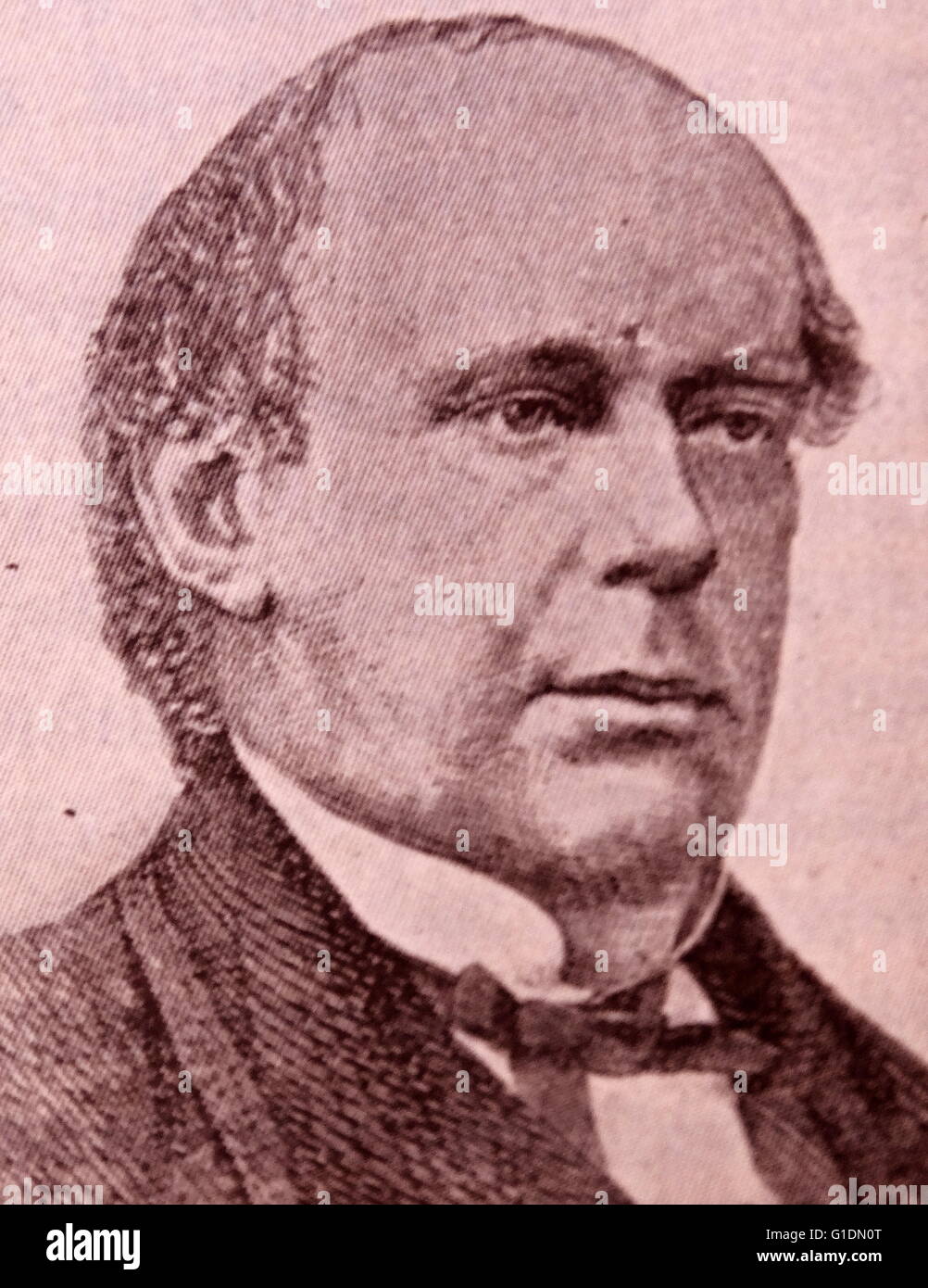 Portrait de Salmon P. Chase (1808-1873) un homme politique américain et le juge en chef des États-Unis. En date du 19e siècle Banque D'Images