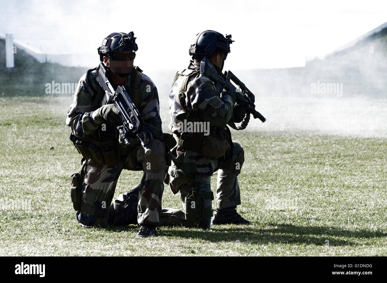 Des soldats de l'armée française | 2e Régiment de parachutistes Banque D'Images