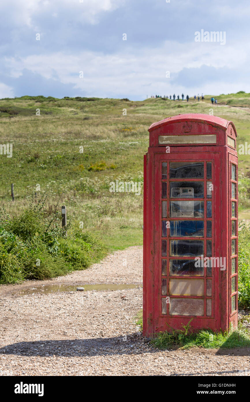 Téléphone fort, les sept Sœurs, les falaises du parc national vers le sud, East Sussex, UK Banque D'Images