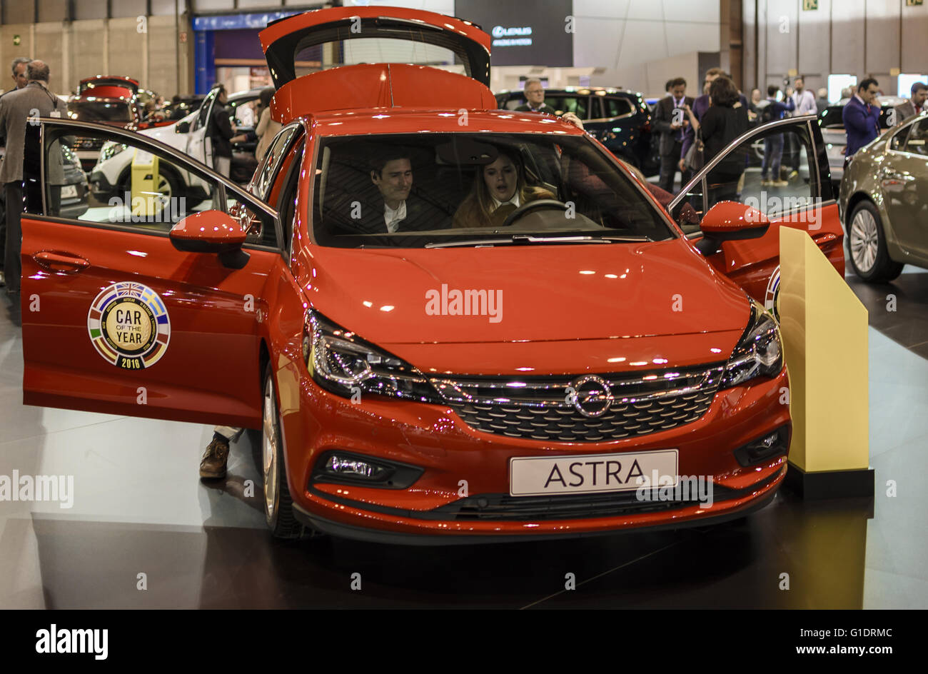 Madrid, Espagne, 10 mai 2016. Voiture de l'année en vue de l'inauguration de l'exposition d'automobiles. Banque D'Images