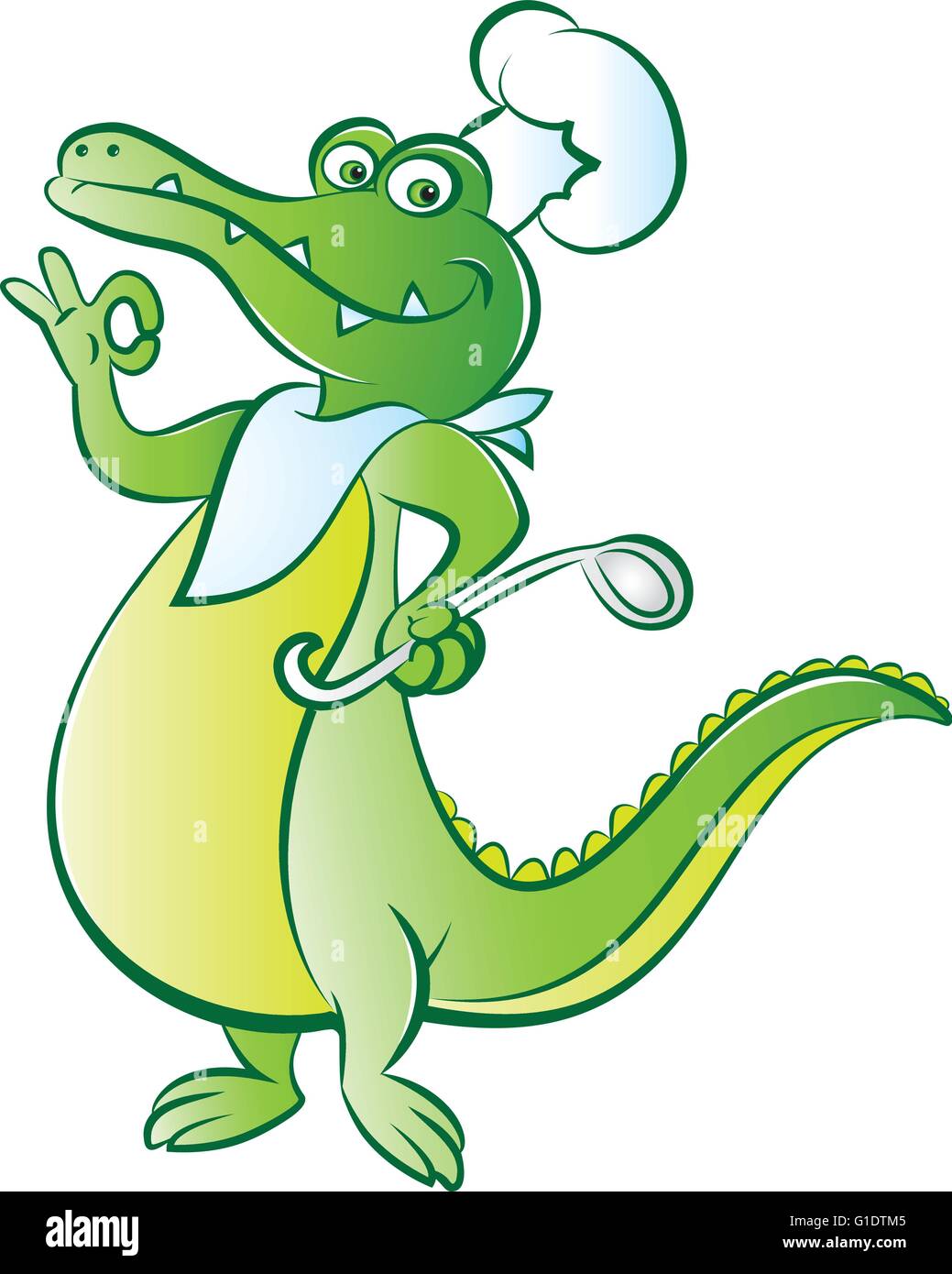 Vector illustration d'un cuisinier mascotte crocodile Illustration de Vecteur