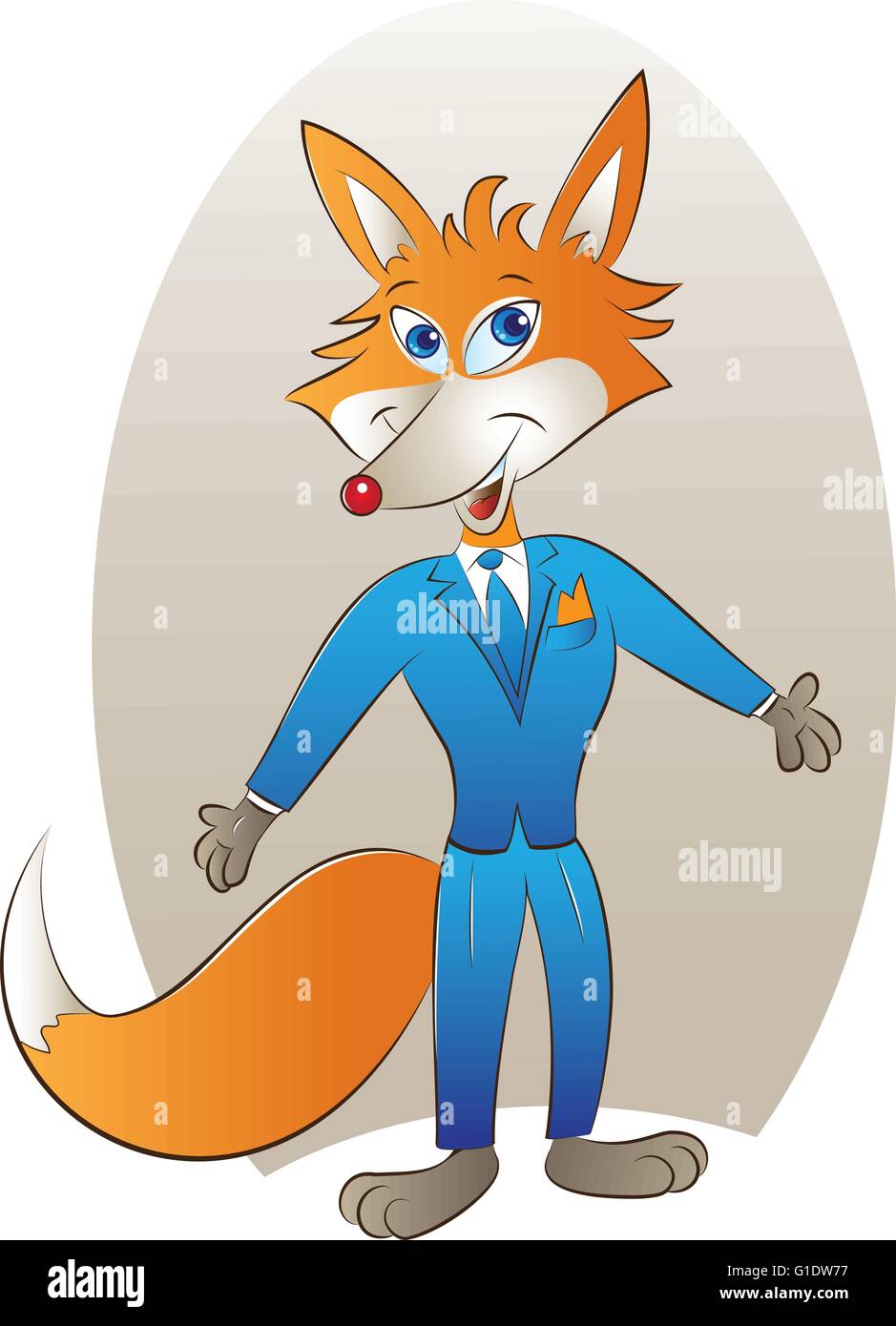 Vector illustration of a cute red fox mascot Illustration de Vecteur