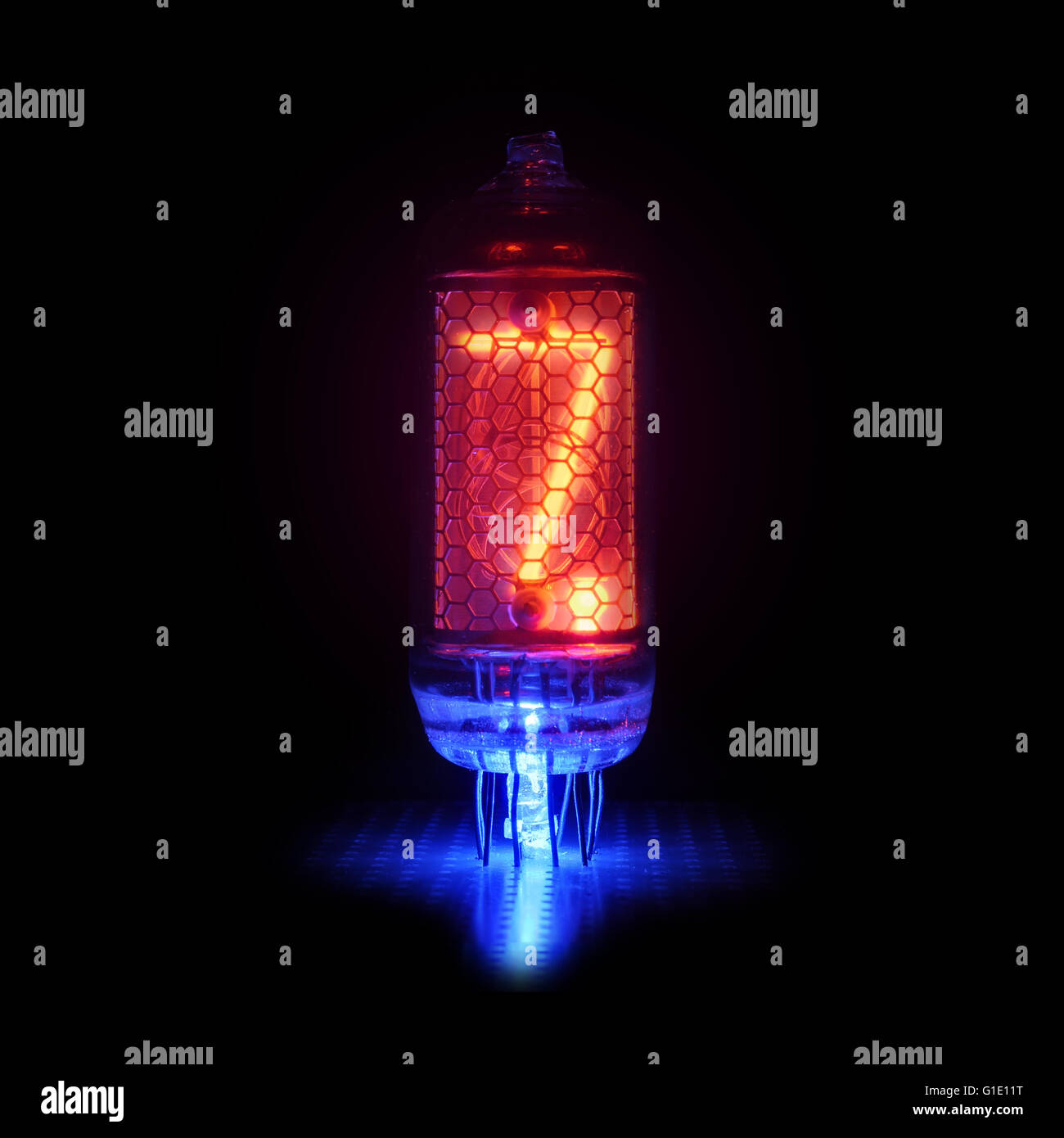 De style rétro affichage à décharge. 7 chiffres et point Banque D'Images