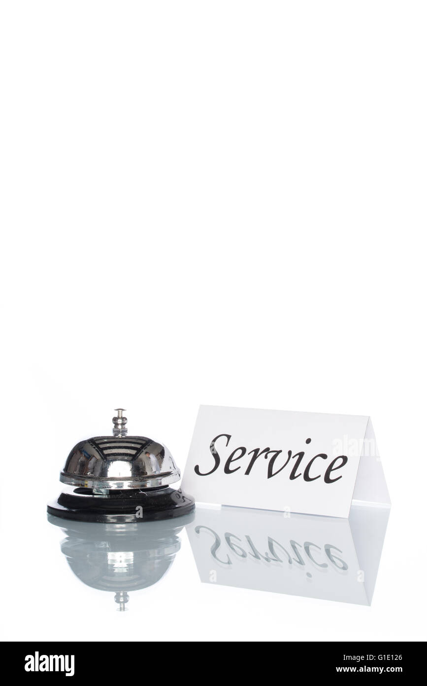 Bell Service sur le chèque en 24 avec un fond blanc Banque D'Images