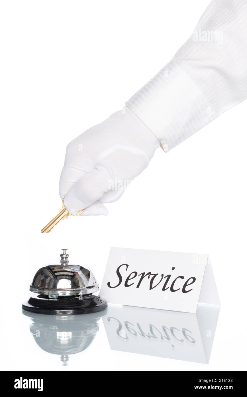 Bell Service sur le chèque en 24 avec un fond blanc Banque D'Images Bell Service sur le chèque en 24 avec un fond blanc Banque D'Images