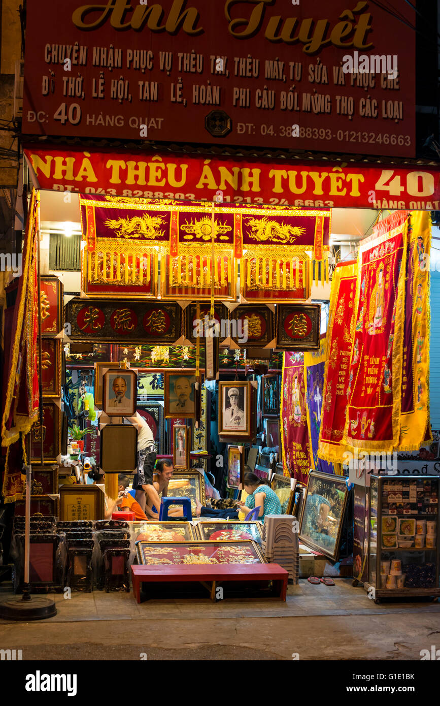 Boutique de produits traditionnels, Hanoi Banque D'Images