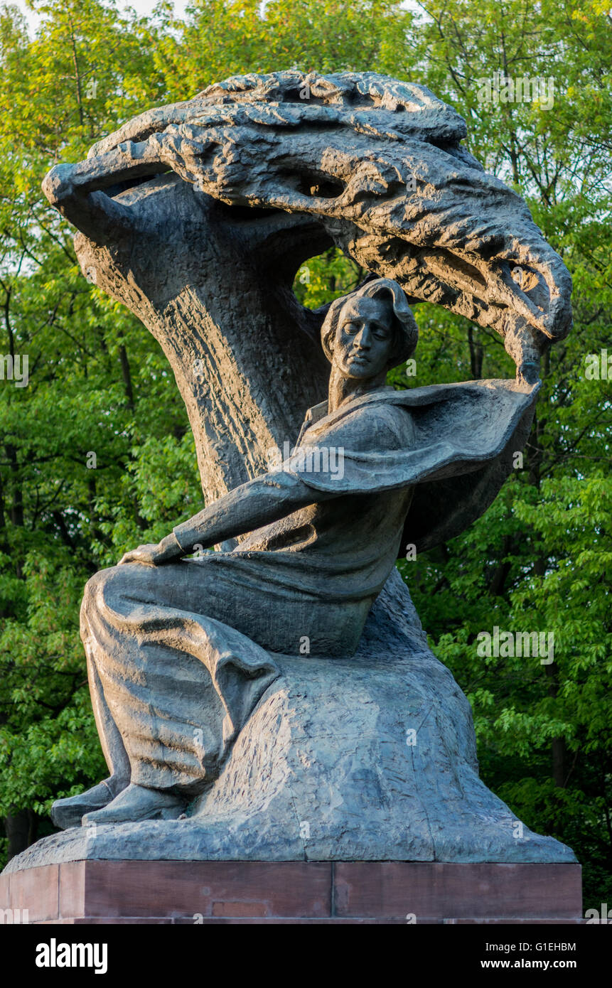 Monument à Frédéric Chopin, parc Łazienki Królewskie (Royal de Lazienki Park), Varsovie, Pologne Banque D'Images