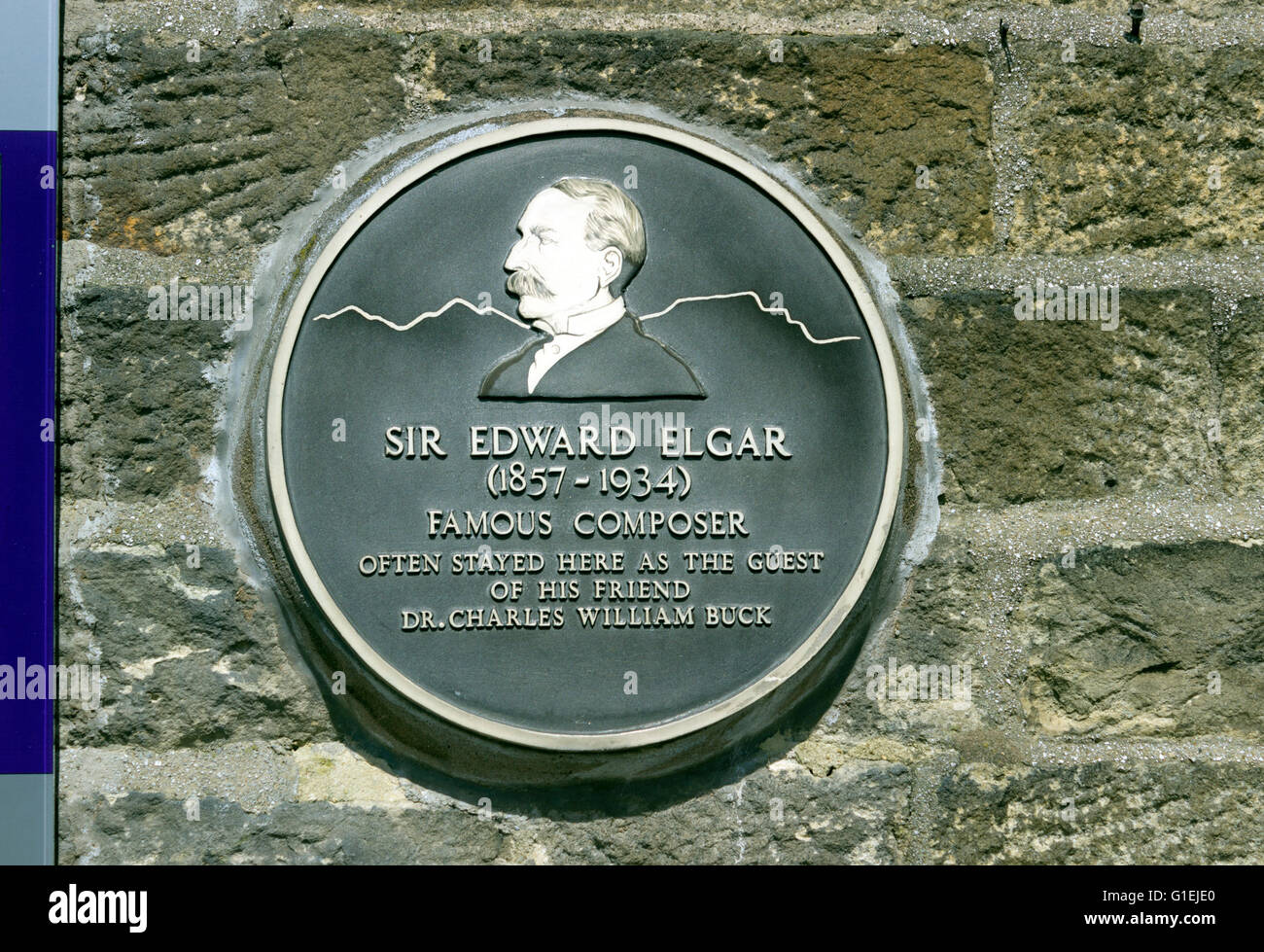 Sir Edward Elgar plaque Banque D'Images