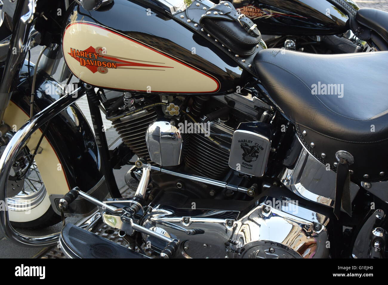 Harley Davidson moto, Bonn, Allemagne Banque D'Images