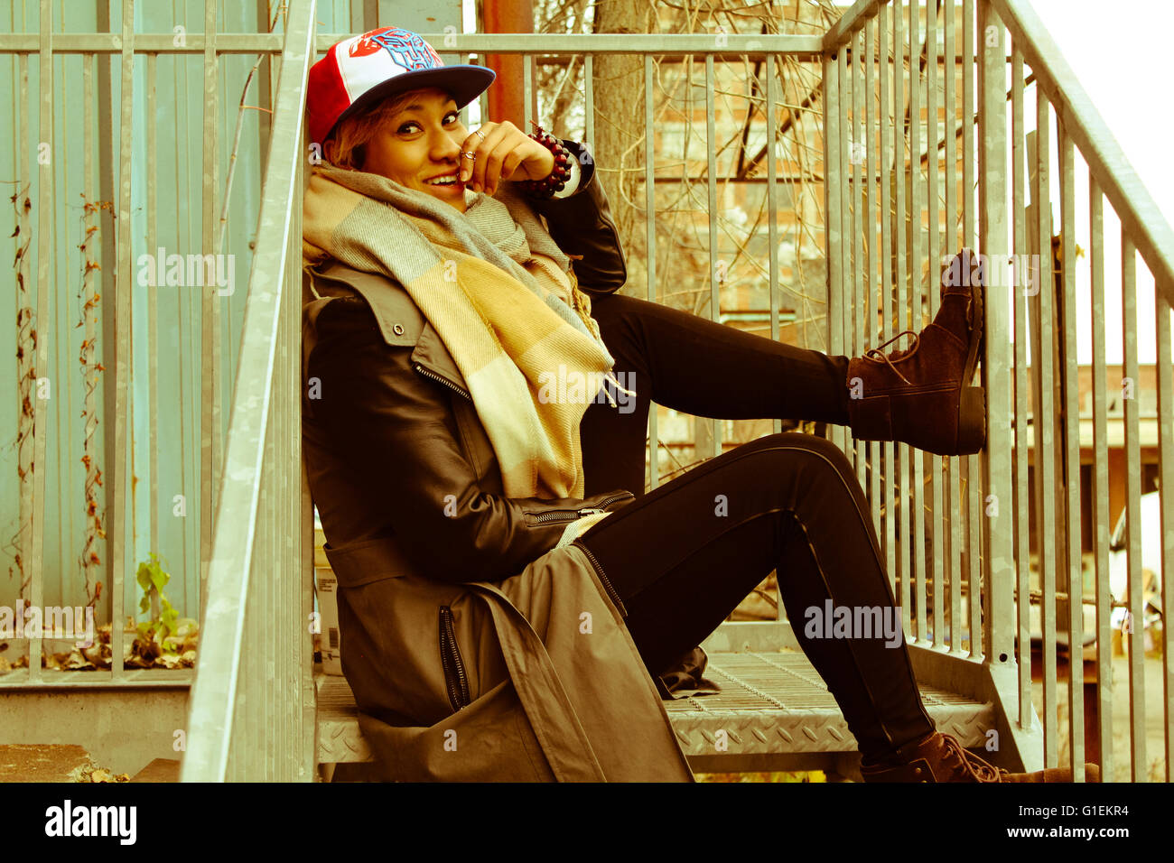 Sarah Gabrielle Som 2015 tourné en studio et en extérieur Banque D'Images