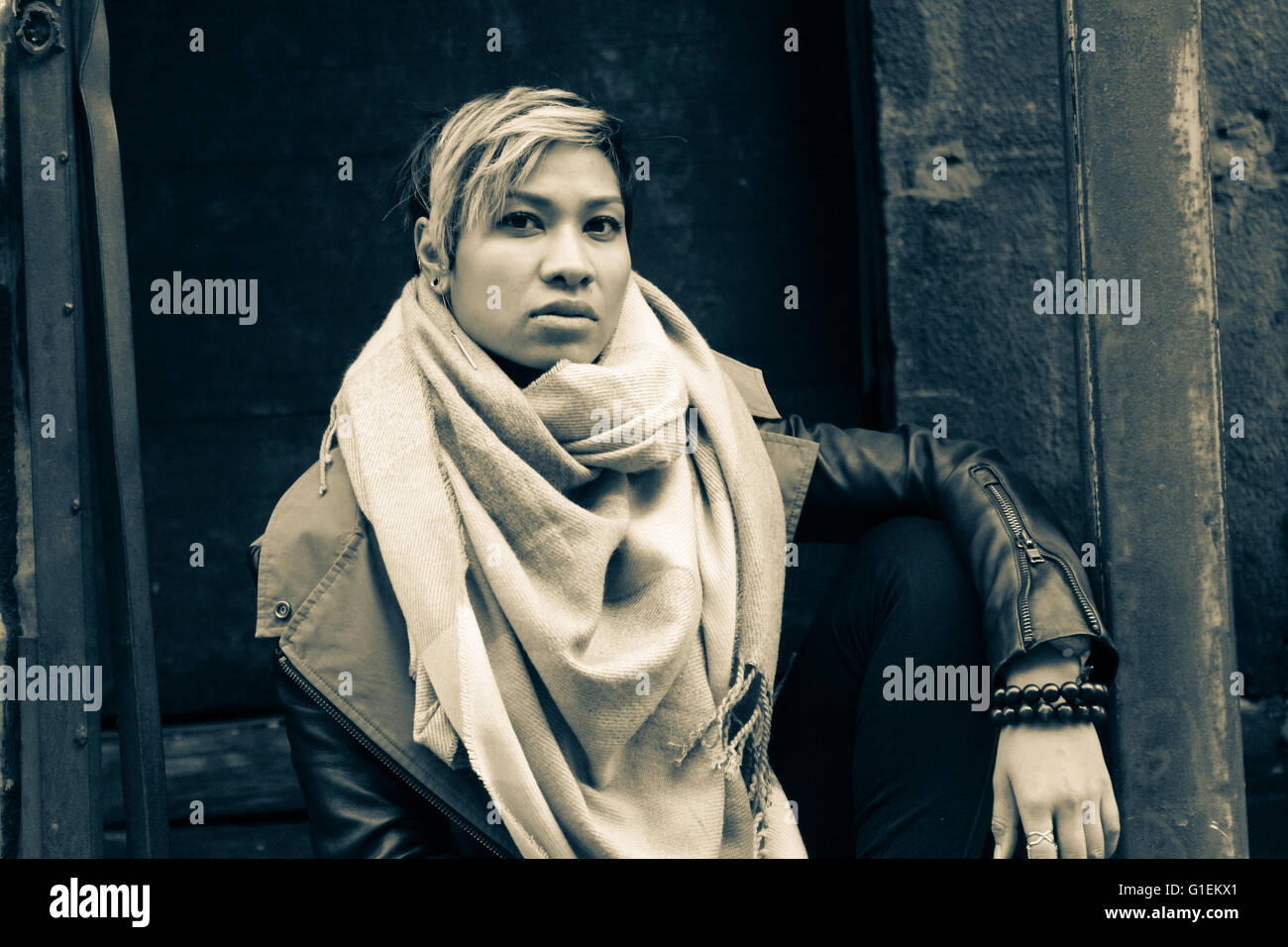 Sarah Gabrielle Som 2015 tourné en studio et en extérieur Banque D'Images