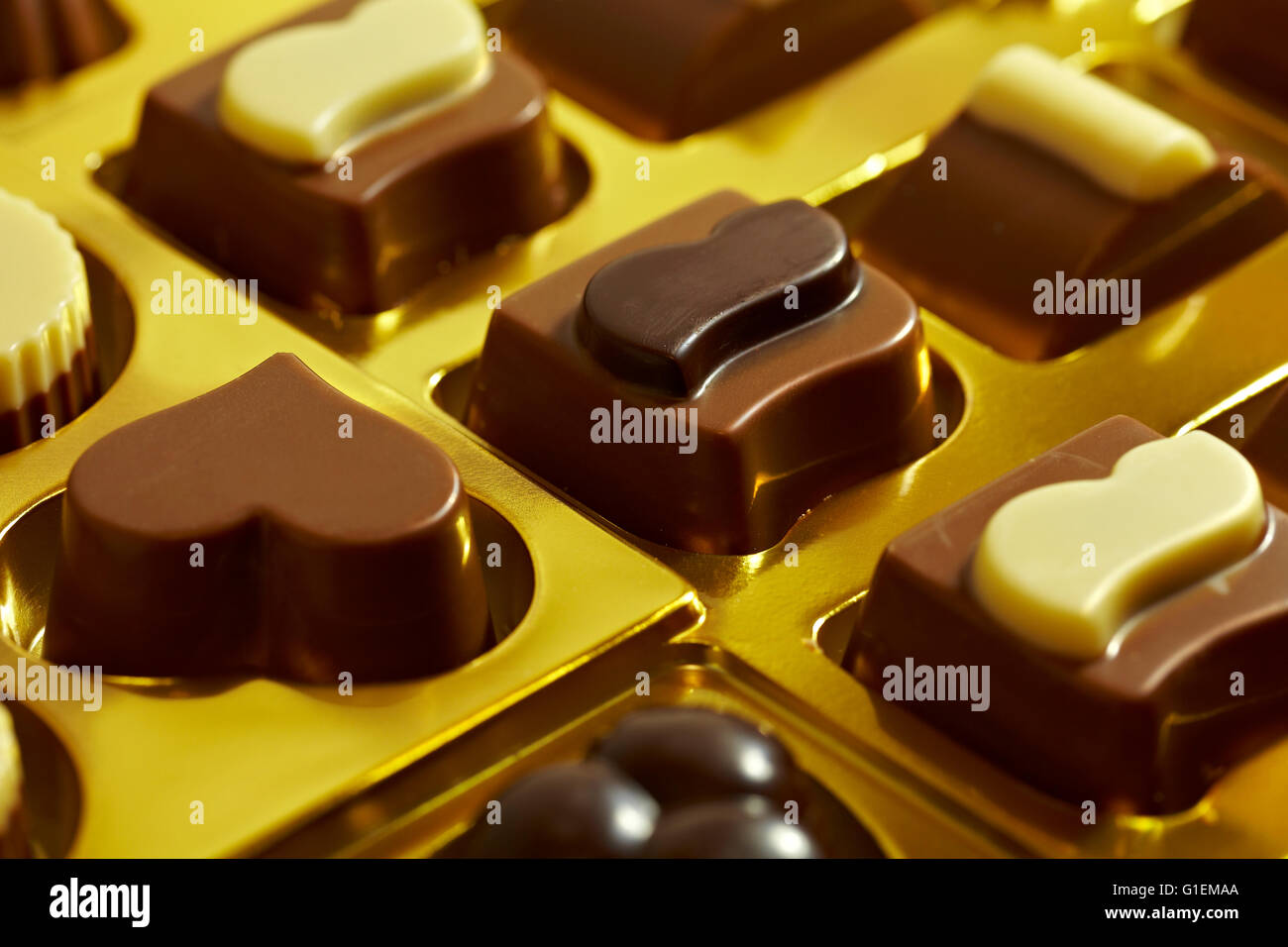 Variété de chocolats. Banque D'Images