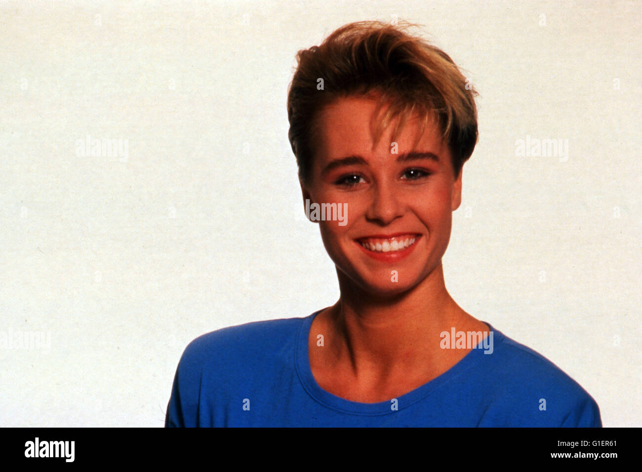 Die deutsche Moderatorin Sonja Zietlow, Deutschland 1990er Jahre. Présentateur de télévision allemande Sonja Zietlow, l'Allemagne des années 1990. Banque D'Images