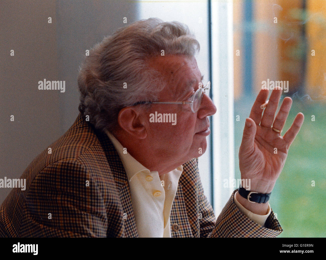 Der Deutsche Fernsehmoderator Dieter Thomas Heck, Deutschland 1990er Jahre. Présentateur de télévision allemand Dieter Thomas Heck, l'Allemagne des années 1990. Banque D'Images