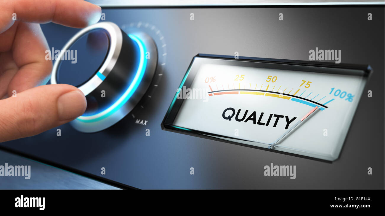 Composition de l'image entre la photographie et la 3D'arrière-plan. L'aide d'une molette à la main avec un comparateur sur le côté droit, l'effet de flou. Concept Banque D'Images