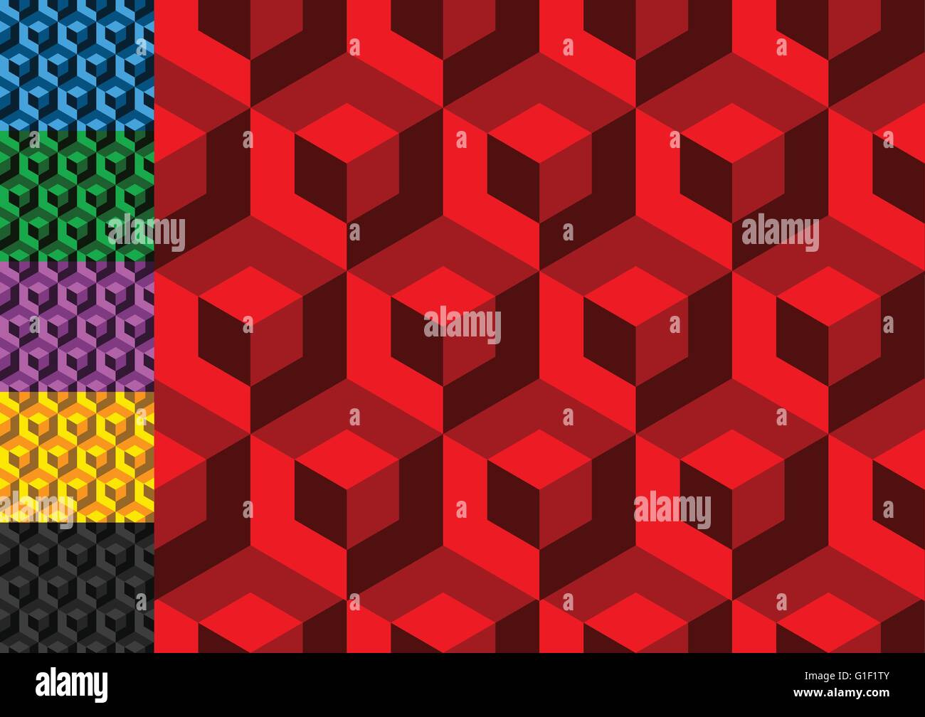 Résumé motif monochrome avec chevauchement des carrés. Modèle 3D sans couture. (Chaque tuile est transparent, 6 couleurs) Illustration de Vecteur