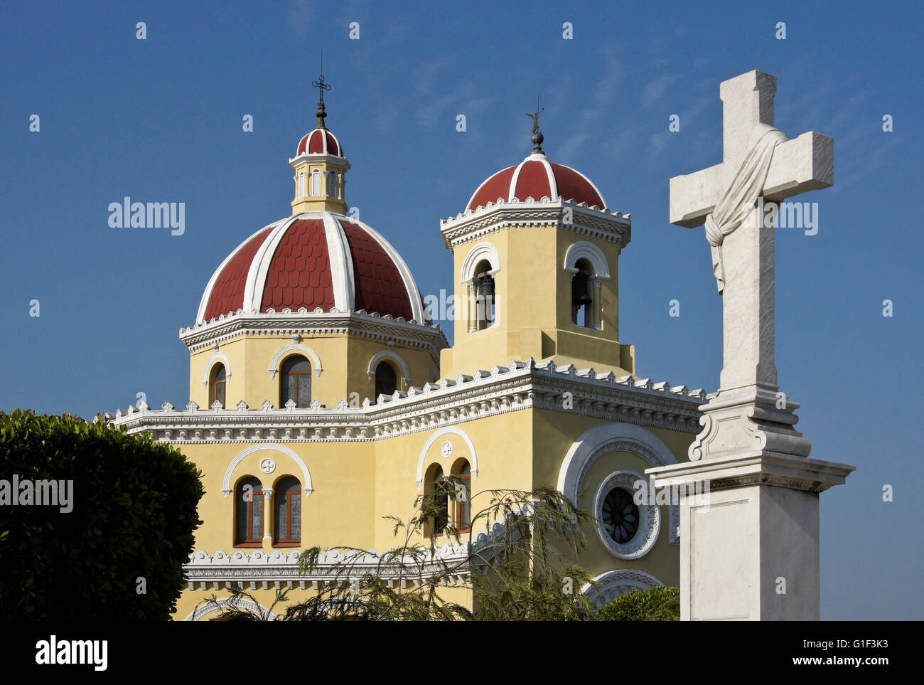 Chapelle en nécropole Cristobal Colon, quartier Vedado, La Havane, Cuba Banque D'Images