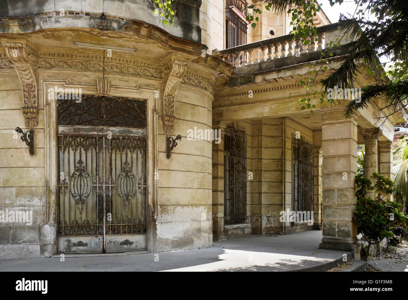 Ancien hôtel particulier de Vedado, La Havane, Cuba Banque D'Images