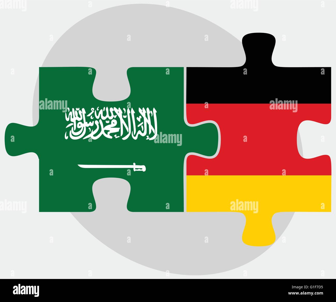 Image vectorielle - l'Arabie Saoudite et l'Allemagne drapeaux dans puzzle isolé sur fond blanc Illustration de Vecteur