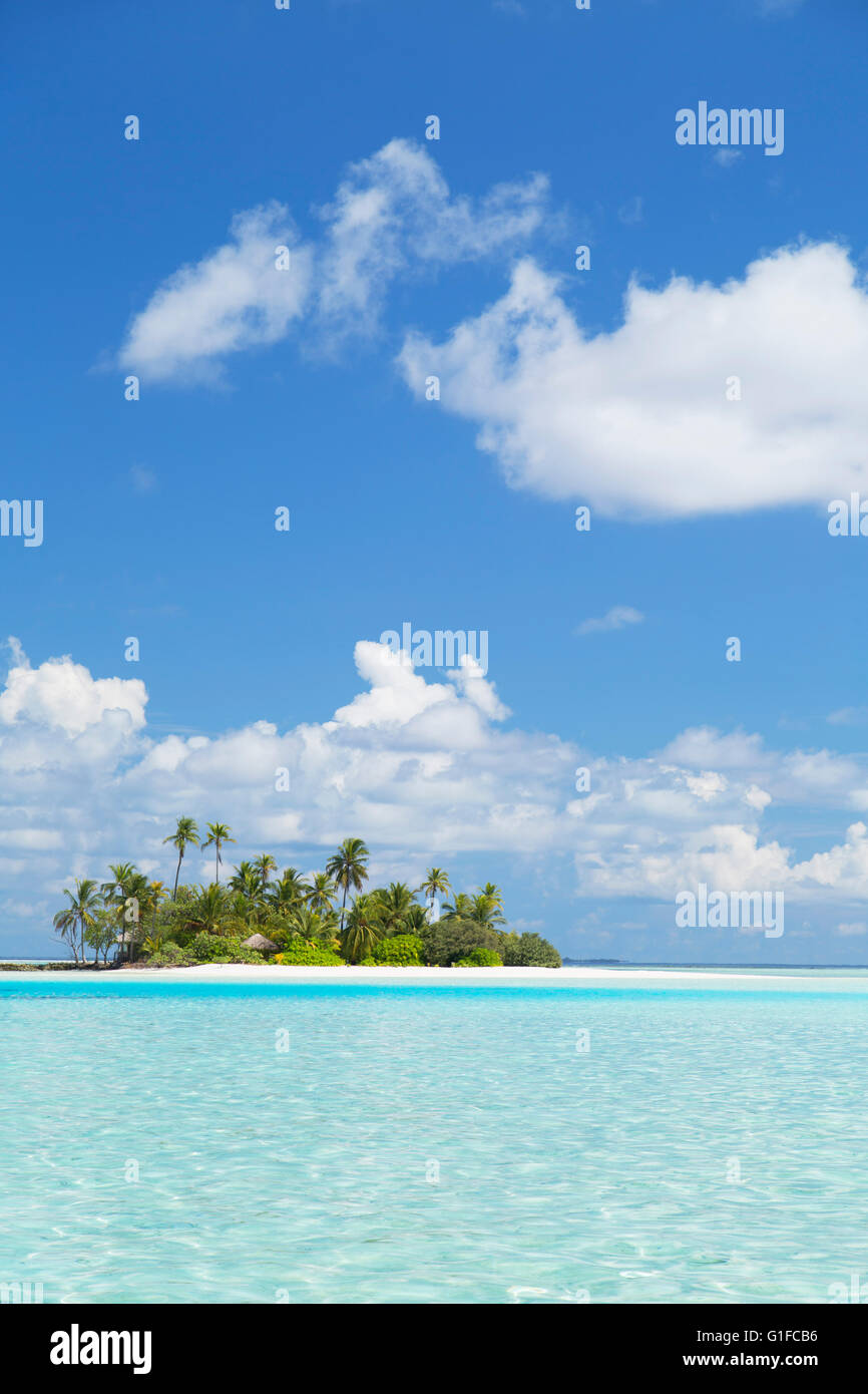 Tropical Island, South Male Atoll, Maldives, Atoll de Kaafu Banque D'Images
