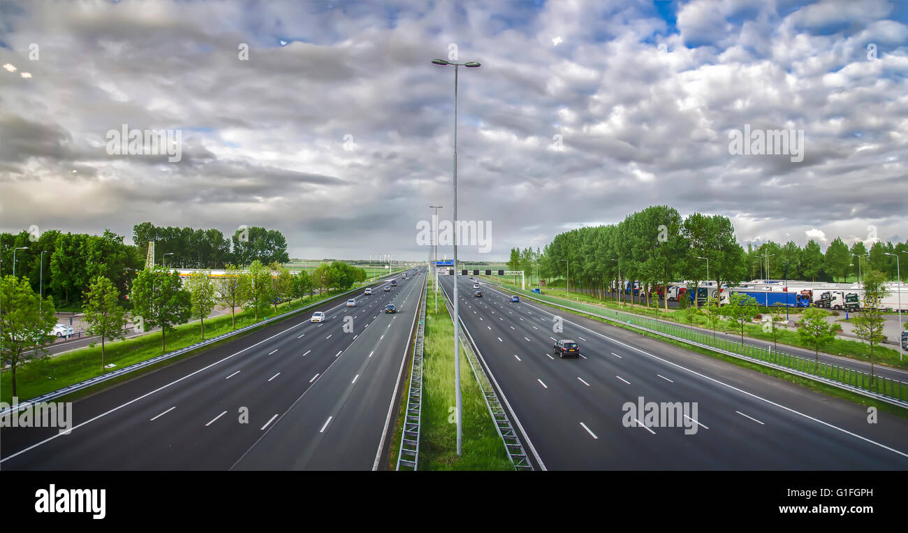 L'autoroute en Hollande. Banque D'Images