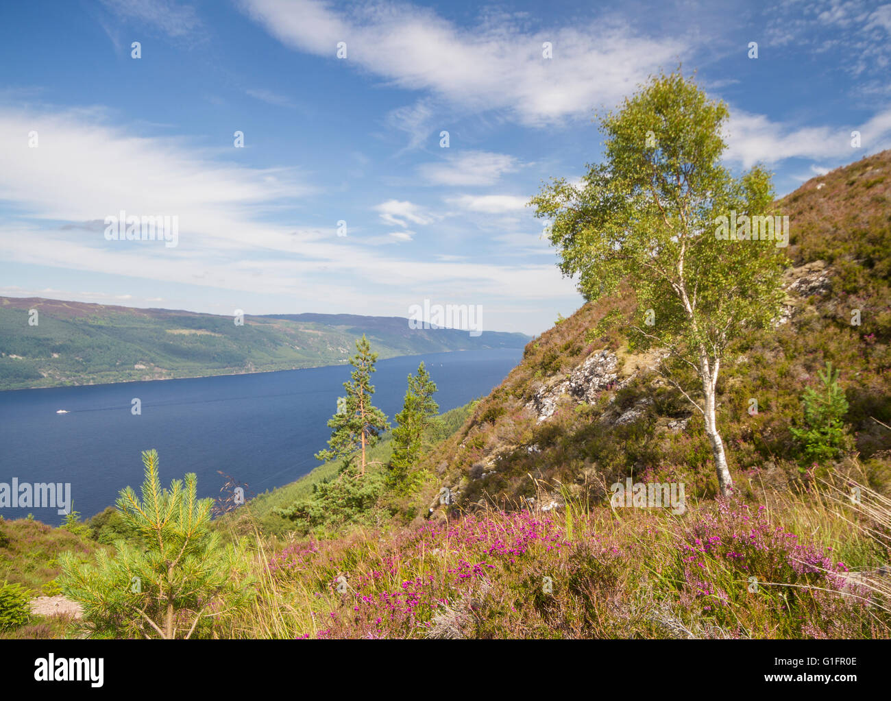 Le Loch Ness à partir de juste-haired Lad's Pass, Highlands, Scotland Banque D'Images