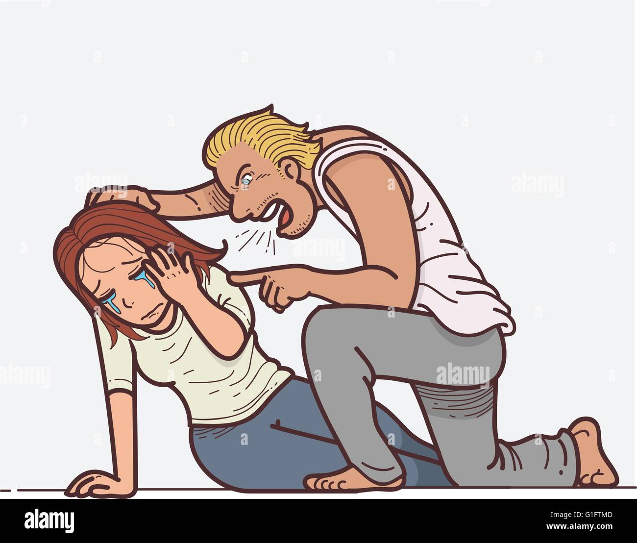 Vector illustration d'une violence domestique Illustration de Vecteur